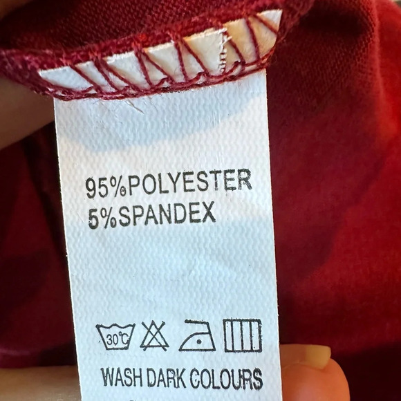 Maroon Red Babydoll Flowy Midi Dress - Women's Large - Picture 7 of 7